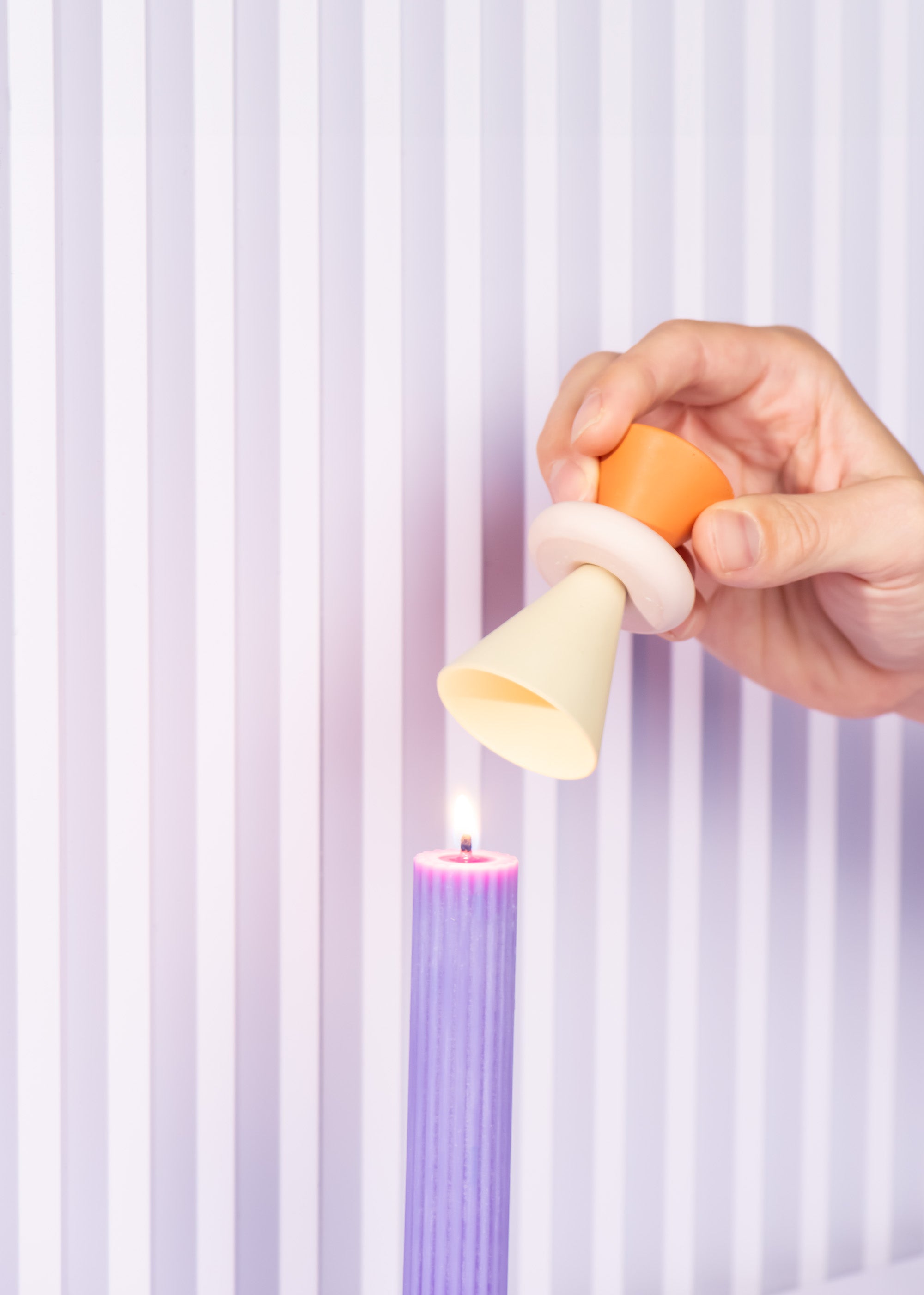 Candle snuffer Rust orange + Taupe
