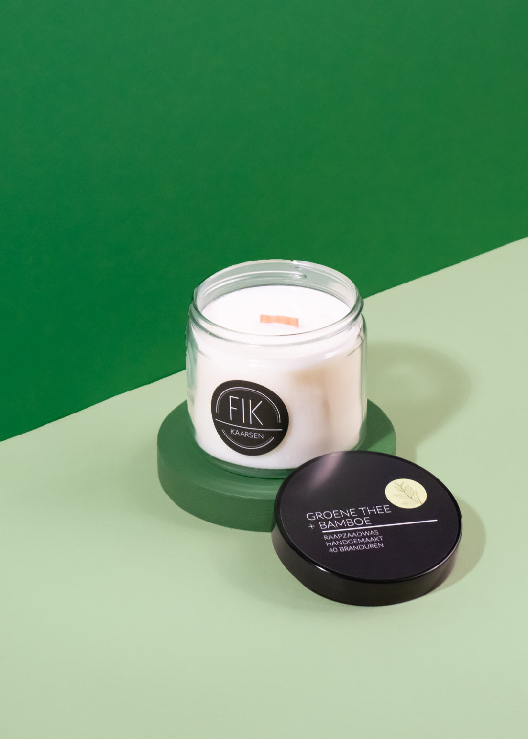 Groene_Thee_Bamboe_Geurkaars_Houten_Lont_FIK_Kaarsen