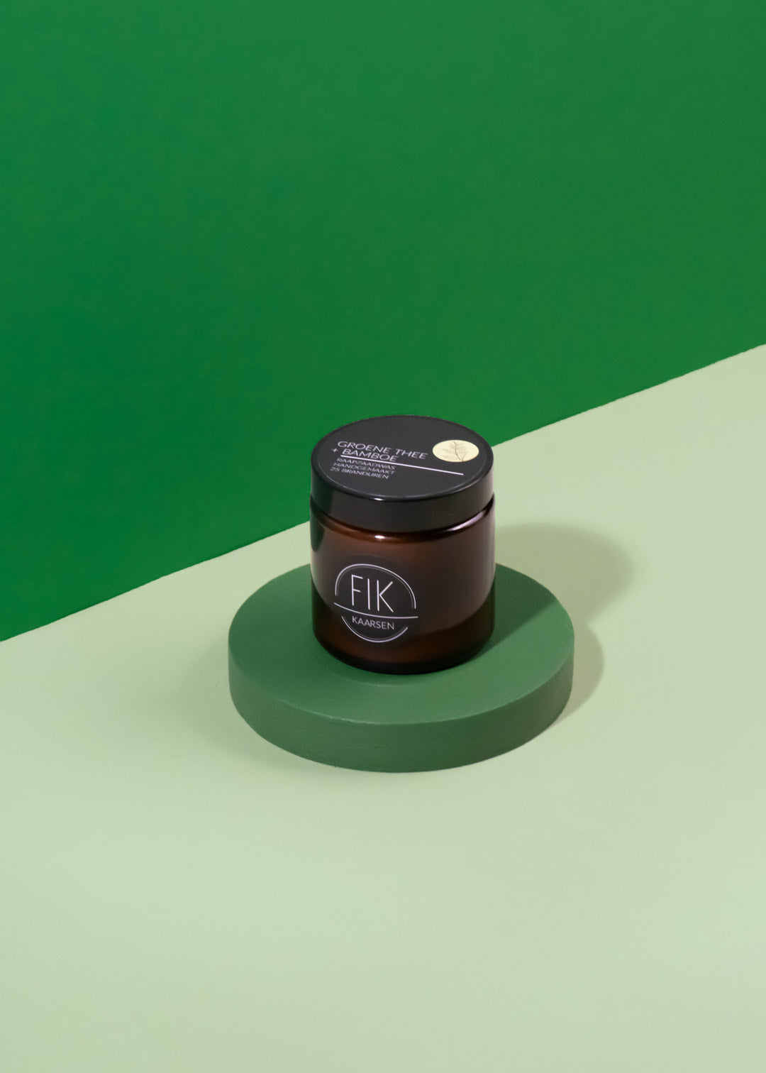 Groene_Thee_Bamboe_Geurkaars_amberglas_FIK_Kaarsen