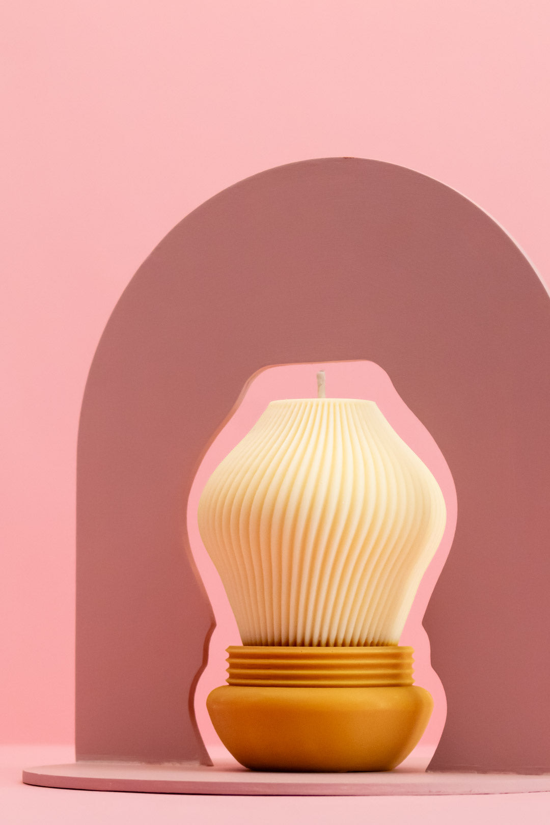 Sculpture Candle Ochre Yellow