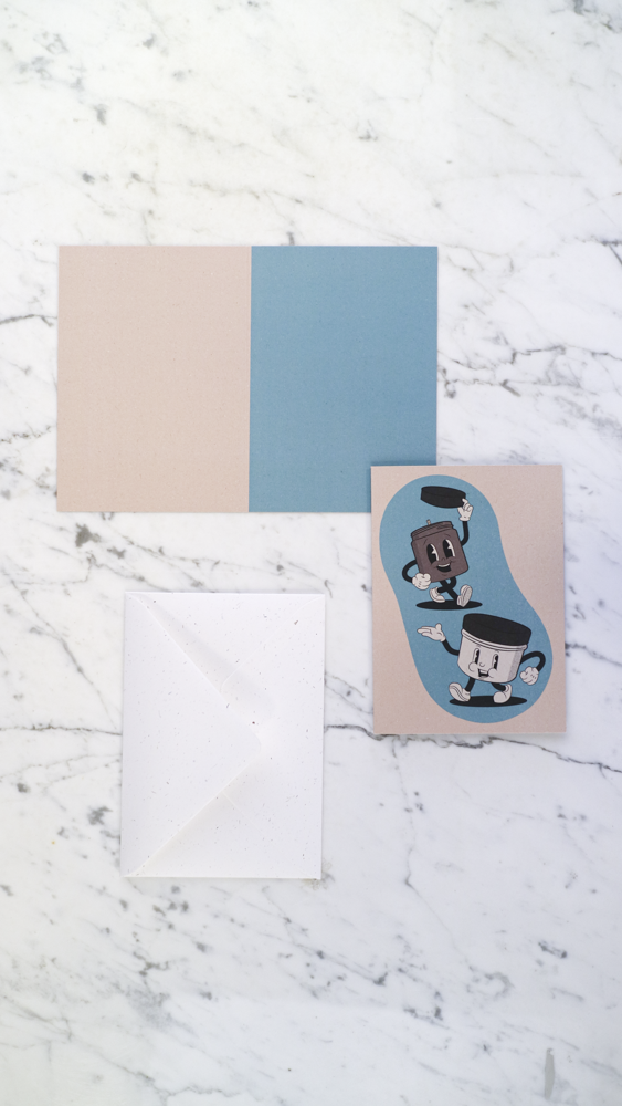 Fikkies_Blauw_Wenskaart_FIK_Kaarsen_Paperwise_Retro_cadeau_kaart