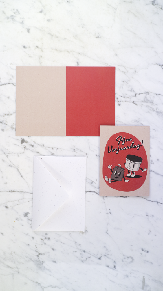 Verjaardag_rood_Wenskaart_FIK_Kaarsen_Paperwise_Retro_cadeau_kaart