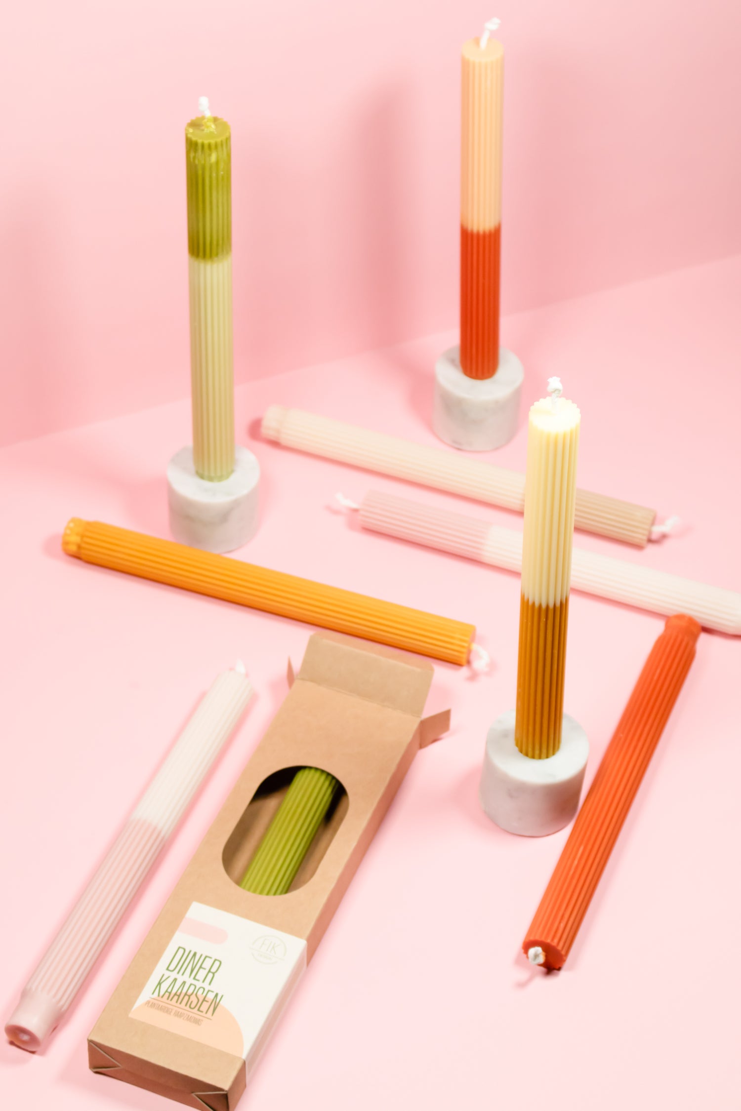 Dinerkaarsen Set 3 Stuks Okergeel