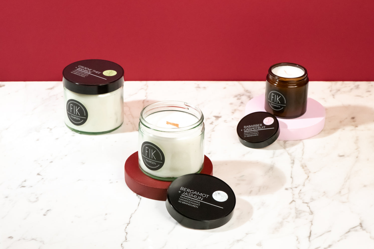 Geurkaarsen_Groene_Thee_Jasmijn_Bergamot_Rabarber_Voorjaar_Houten_Lont